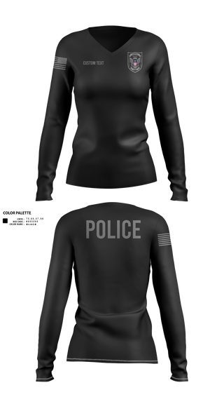 Womens Long Sleeve Vneck Shirt, PERRY POLICE DEPARTMENT, Police, Teamtime, Team time, sublimation, custom sports apparel, team uniforms, spirit wear, spiritwear, sports uniforms, custom shirts, team store, custom team store, fundraiser sports, apparel fundraiser