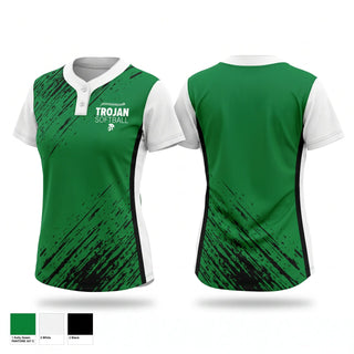 Two Button Softball Jersey, New Castle Trojans, Softball, Teamtime, Team time, sublimation, custom sports apparel, team uniforms, spirit wear, spiritwear, sports uniforms, custom shirts, team store, custom team store, fundraiser sports, apparel fundraiser