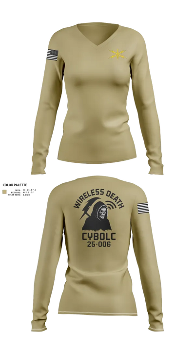 CyBOLC 25-006 6118734 Women's Long Sleeve V-neck Shirt - 201