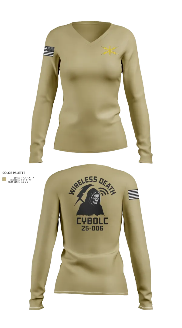 Womens Long Sleeve Vneck Shirt, CyBOLC 25-006, , Teamtime, Team time, sublimation, custom sports apparel, team uniforms, spirit wear, spiritwear, sports uniforms, custom shirts, team store, custom team store, fundraiser sports, apparel fundraiser