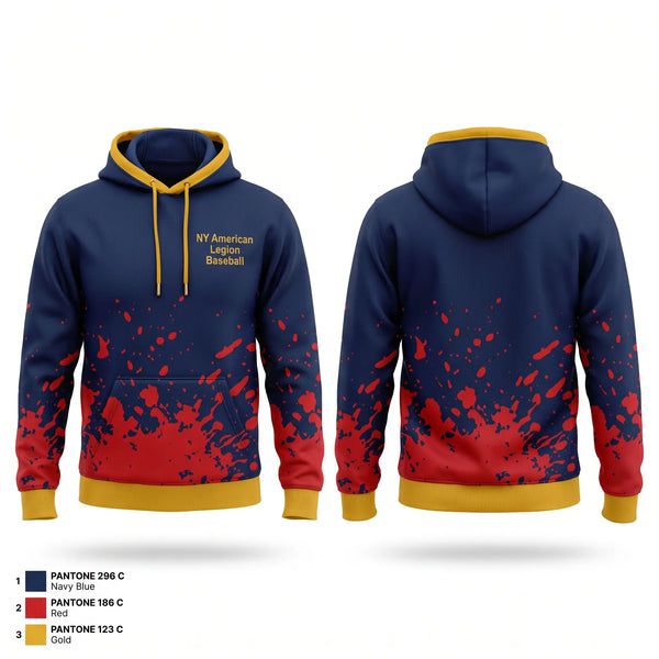 Hoodie, NY American Legion Baseball, Baseball, Teamtime, Team time, sublimation, custom sports apparel, team uniforms, spirit wear, spiritwear, sports uniforms, custom shirts, team store, custom team store, fundraiser sports, apparel fundraiser
