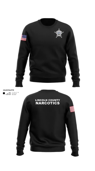 Crew Neck Sweatshirt, Lincoln County Narcotics, Police, Teamtime, Team time, sublimation, custom sports apparel, team uniforms, spirit wear, spiritwear, sports uniforms, custom shirts, team store, custom team store, fundraiser sports, apparel fundraiser
