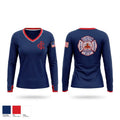 Clayton Fire Department Women's Long Sleeve V-neck Shirt - 1