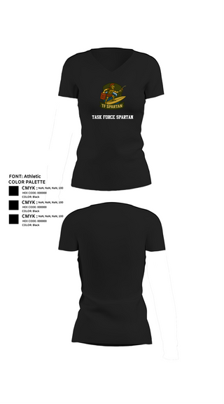 Womens Short Sleeve Vneck Shirt, Task Force Spartan, , Teamtime, Team time, sublimation, custom sports apparel, team uniforms, spirit wear, spiritwear, sports uniforms, custom shirts, team store, custom team store, fundraiser sports, apparel fundraiser
