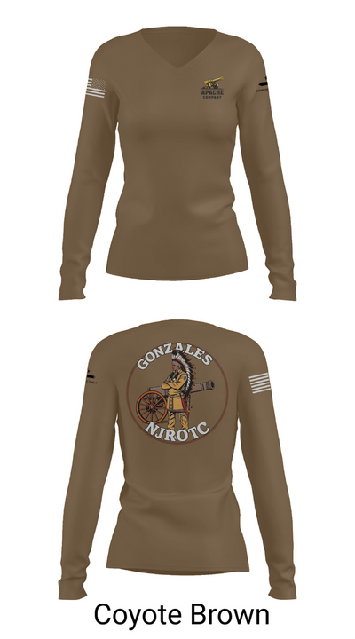 NJROTC Apache Company 29120146 Women's Long Sleeve V-neck Shirt - 16
