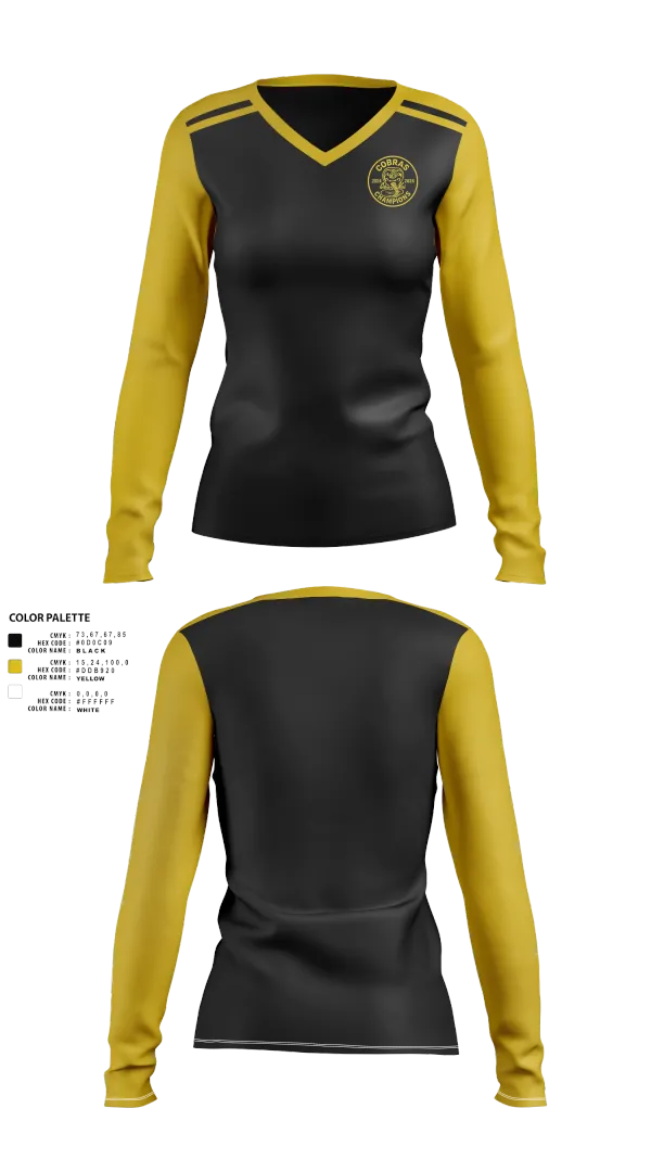 Womens Long Sleeve Vneck Shirt, Cobras, Ice Hockey, Teamtime, Team time, sublimation, custom sports apparel, team uniforms, spirit wear, spiritwear, sports uniforms, custom shirts, team store, custom team store, fundraiser sports, apparel fundraiser