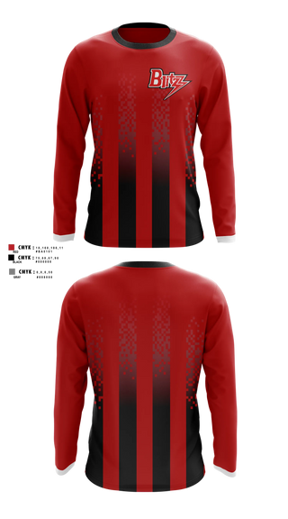 Long Sleeve Performance Shirt, Chicago Blitz Youth Football and Cheer, , Teamtime, Team time, sublimation, custom sports apparel, team uniforms, spirit wear, spiritwear, sports uniforms, custom shirts, team store, custom team store, fundraiser sports, apparel fundraiser