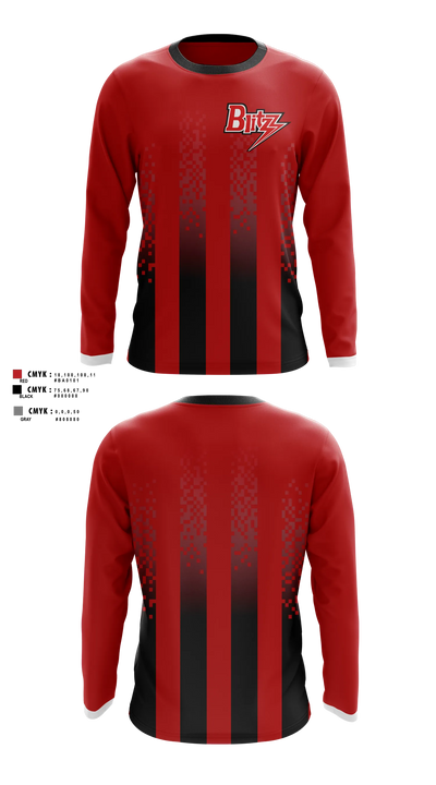 Chicago Blitz Youth Football and Cheer Long Sleeve Performance Shirt - 2