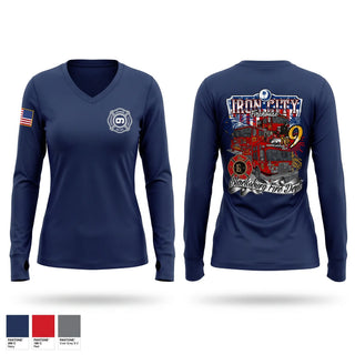 Womens Long Sleeve Vneck Shirt, Blacksburg Fire, Fire Department, Teamtime, Team time, sublimation, custom sports apparel, team uniforms, spirit wear, spiritwear, sports uniforms, custom shirts, team store, custom team store, fundraiser sports, apparel fundraiser