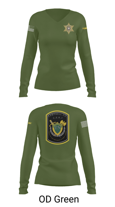 C.C.S.O. CERT 25474985 Women's Long Sleeve V-neck Shirt - 54