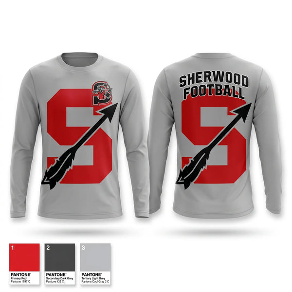 Long Sleeve Performance Shirt, Sherwood Middle School Football, , Teamtime, Team time, sublimation, custom sports apparel, team uniforms, spirit wear, spiritwear, sports uniforms, custom shirts, team store, custom team store, fundraiser sports, apparel fundraiser