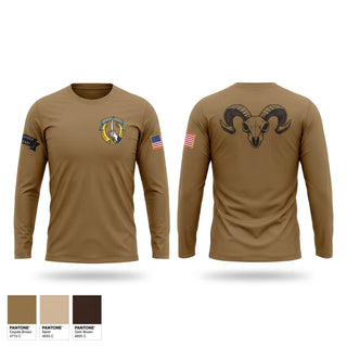 Long Sleeve Performance Shirt, Mortars, HHT, 1-7 CAV, Army, Teamtime, Team time, sublimation, custom sports apparel, team uniforms, spirit wear, spiritwear, sports uniforms, custom shirts, team store, custom team store, fundraiser sports, apparel fundraiser