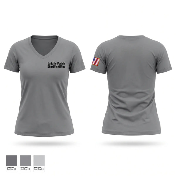 Womens Short Sleeve Vneck Shirt, LaSalle Parish Sheriff’s Office, Police, Teamtime, Team time, sublimation, custom sports apparel, team uniforms, spirit wear, spiritwear, sports uniforms, custom shirts, team store, custom team store, fundraiser sports, apparel fundraiser