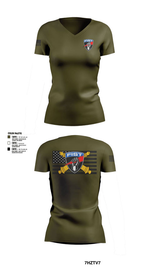 Womens Short Sleeve Vneck Shirt, 1/78th FA Bn, Army, Teamtime, Team time, sublimation, custom sports apparel, team uniforms, spirit wear, spiritwear, sports uniforms, custom shirts, team store, custom team store, fundraiser sports, apparel fundraiser