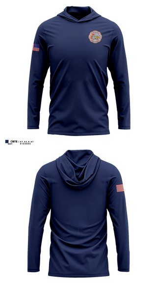 Long Sleeve hooded sunshirt, Chandler Fire, Fire Department, Teamtime, Team time, sublimation, custom sports apparel, team uniforms, spirit wear, spiritwear, sports uniforms, custom shirts, team store, custom team store, fundraiser sports, apparel fundraiser