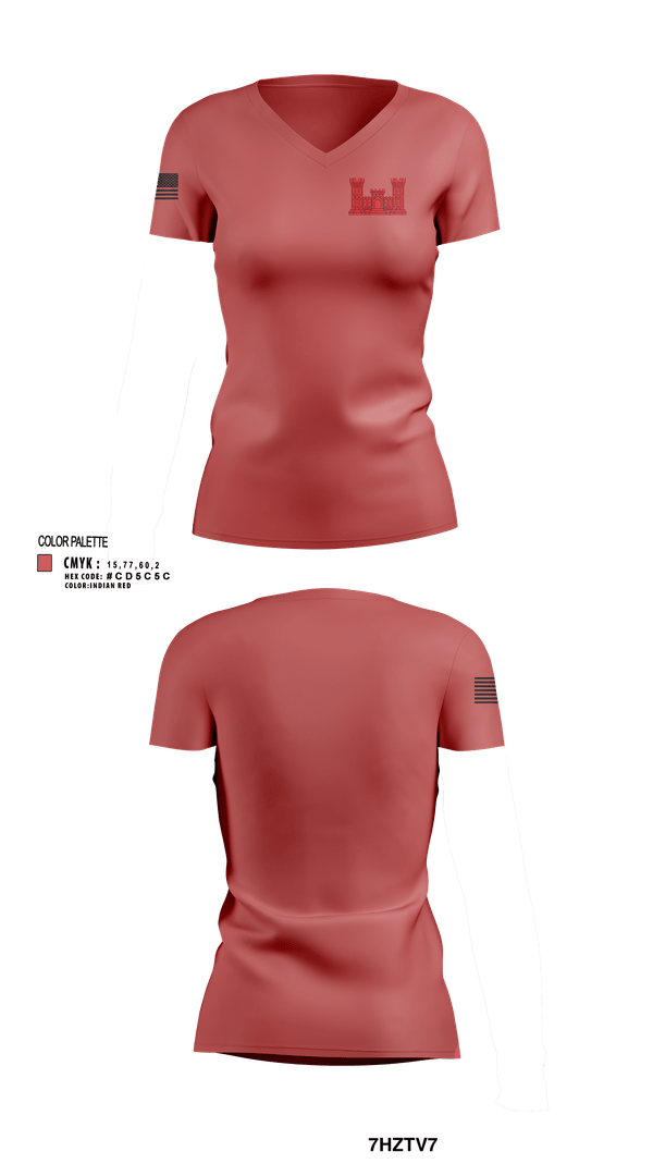 Womens Short Sleeve Vneck Shirt, 205TH EN BN, Army, Teamtime, Team time, sublimation, custom sports apparel, team uniforms, spirit wear, spiritwear, sports uniforms, custom shirts, team store, custom team store, fundraiser sports, apparel fundraiser