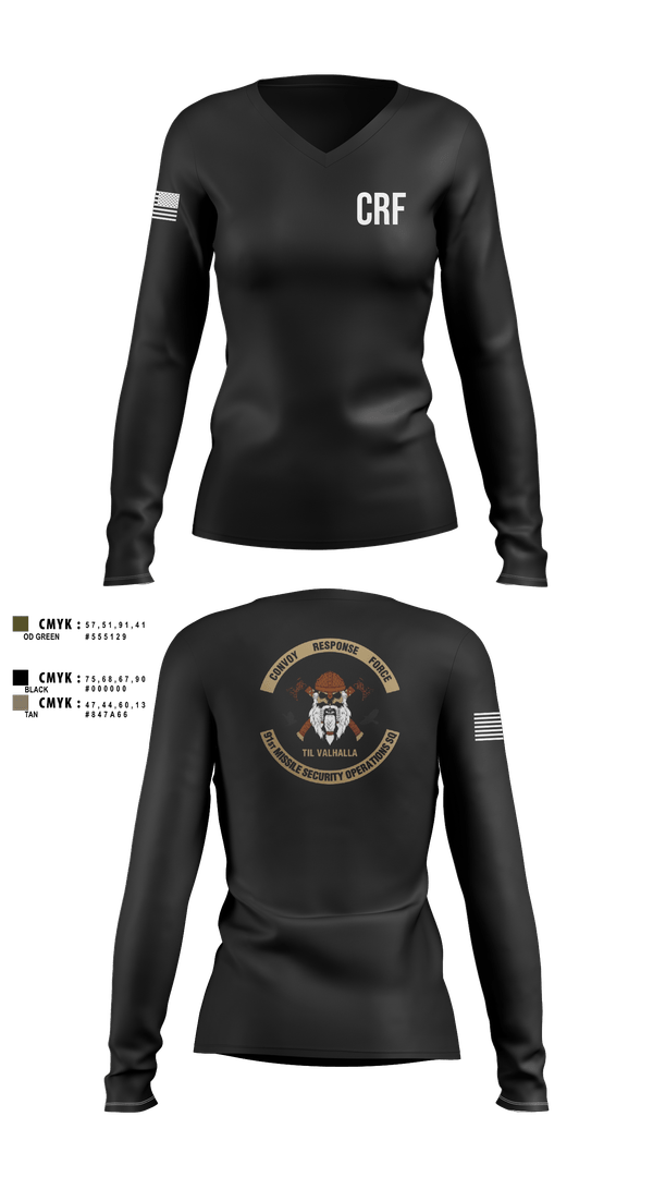 Womens Long Sleeve Vneck Shirt, 91 MSOS CRF, Air Force, Teamtime, Team time, sublimation, custom sports apparel, team uniforms, spirit wear, spiritwear, sports uniforms, custom shirts, team store, custom team store, fundraiser sports, apparel fundraiser