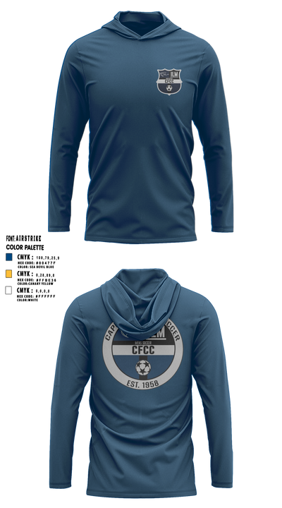 Cape Fear Community College Soccer 4526696 Long Sleeve Performance Shirt with hood - 5