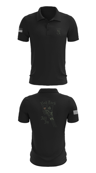 Short Sleeve Performance Polo, 4th plt bad luck, Army, Teamtime, Team time, sublimation, custom sports apparel, team uniforms, spirit wear, spiritwear, sports uniforms, custom shirts, team store, custom team store, fundraiser sports, apparel fundraiser