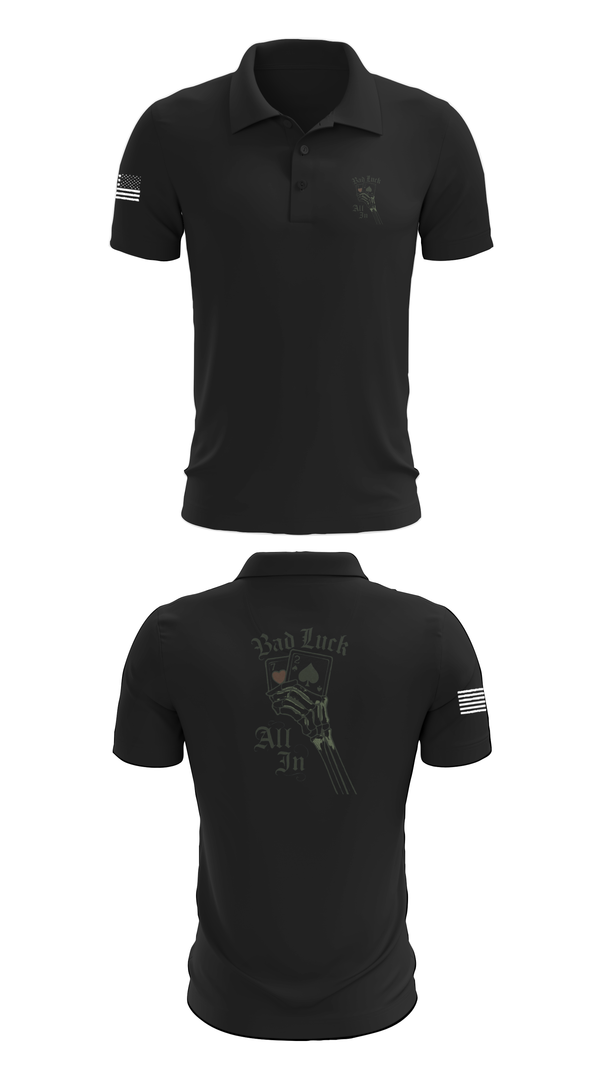 Short Sleeve Performance Polo, 4th plt bad luck, Army, Teamtime, Team time, sublimation, custom sports apparel, team uniforms, spirit wear, spiritwear, sports uniforms, custom shirts, team store, custom team store, fundraiser sports, apparel fundraiser