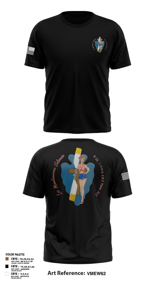 Old School Cotton Feel Shirt, B Co. 1/114th polo, Army, Teamtime, Team time, sublimation, custom sports apparel, team uniforms, spirit wear, spiritwear, sports uniforms, custom shirts, team store, custom team store, fundraiser sports, apparel fundraiser