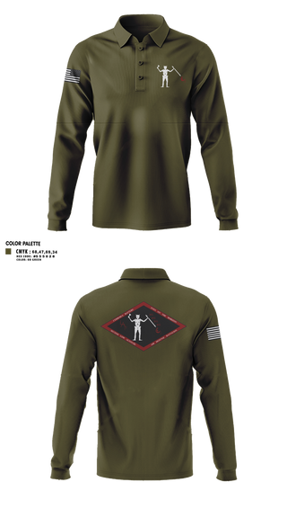 Long Sleeve Performance Polo, BTRY C, 2d LAAD Bn, Marines, Teamtime, Team time, sublimation, custom sports apparel, team uniforms, spirit wear, spiritwear, sports uniforms, custom shirts, team store, custom team store, fundraiser sports, apparel fundraiser