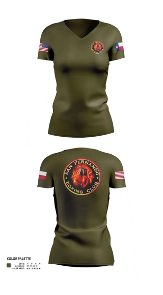 Womens Short Sleeve Vneck Shirt, San Fernando Boxing Club, Spirit Store, Teamtime, Team time, sublimation, custom sports apparel, team uniforms, spirit wear, spiritwear, sports uniforms, custom shirts, team store, custom team store, fundraiser sports, apparel fundraiser