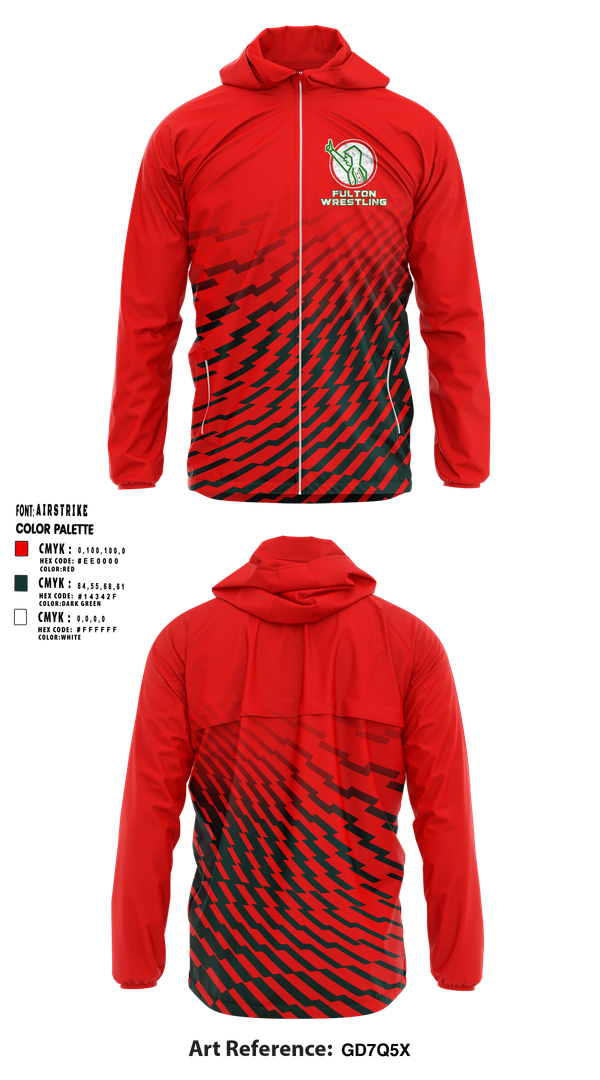 Windbreaker, Fulton, Wrestling, Teamtime, Team time, sublimation, custom sports apparel, team uniforms, spirit wear, spiritwear, sports uniforms, custom shirts, team store, custom team store, fundraiser sports, apparel fundraiser