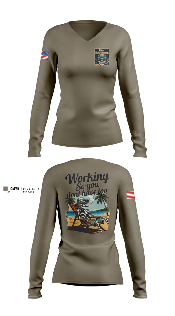 Womens Long Sleeve Vneck Shirt, 252engcoreardetachment, Army, Teamtime, Team time, sublimation, custom sports apparel, team uniforms, spirit wear, spiritwear, sports uniforms, custom shirts, team store, custom team store, fundraiser sports, apparel fundraiser