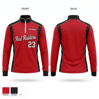 Quarter Zip Jacket, Red Raiders, Softball, Teamtime, Team time, sublimation, custom sports apparel, team uniforms, spirit wear, spiritwear, sports uniforms, custom shirts, team store, custom team store, fundraiser sports, apparel fundraiser