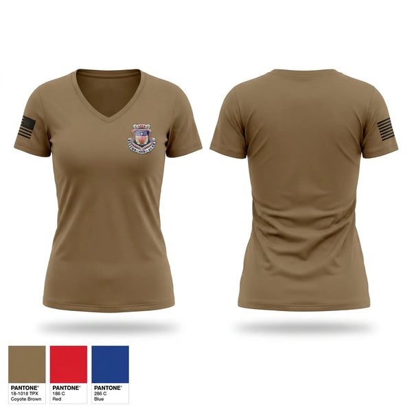 Womens Short Sleeve Vneck Shirt, Mountaineer Chapter Adjutant General Regimental Association, Army, Teamtime, Team time, sublimation, custom sports apparel, team uniforms, spirit wear, spiritwear, sports uniforms, custom shirts, team store, custom team store, fundraiser sports, apparel fundraiser