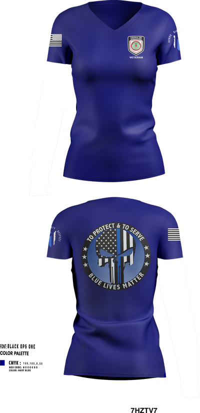 Policía Municipal de Carolina 96327149 Women's Short Sleeve V-neck Shirt - 24