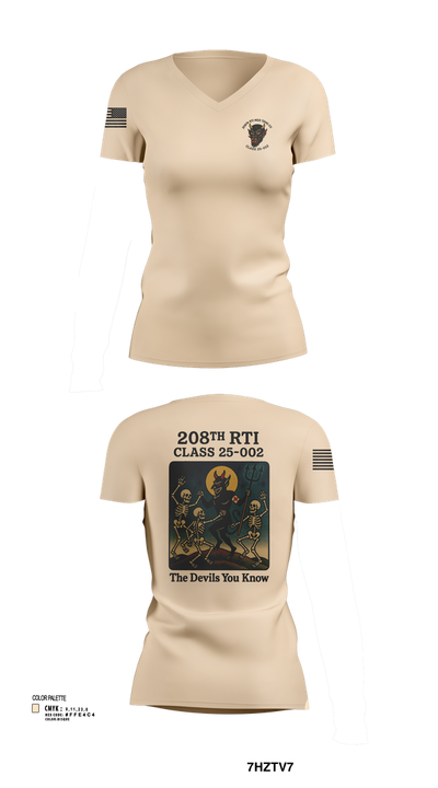 208th RTI MED TRNG CO Class 25-002 54968999 Women's Short Sleeve V-neck Shirt - 103
