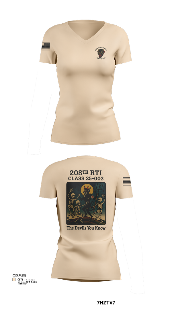 Womens Short Sleeve Vneck Shirt, 208th RTI MED TRNG CO Class 25-002, , Teamtime, Team time, sublimation, custom sports apparel, team uniforms, spirit wear, spiritwear, sports uniforms, custom shirts, team store, custom team store, fundraiser sports, apparel fundraiser