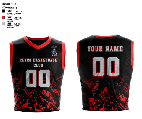 Mens Basketball Jersey, Retro Basketball Club, Men's Basketball, Teamtime, Team time, sublimation, custom sports apparel, team uniforms, spirit wear, spiritwear, sports uniforms, custom shirts, team store, custom team store, fundraiser sports, apparel fundraiser