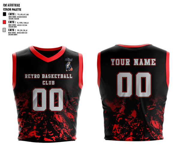 Mens Basketball Jersey, Retro Basketball Club, Men's Basketball, Teamtime, Team time, sublimation, custom sports apparel, team uniforms, spirit wear, spiritwear, sports uniforms, custom shirts, team store, custom team store, fundraiser sports, apparel fundraiser