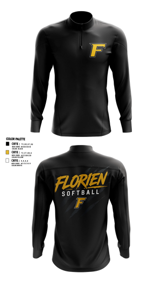 Quarter Zip Jacket, Florien Blackcats, Softball, Teamtime, Team time, sublimation, custom sports apparel, team uniforms, spirit wear, spiritwear, sports uniforms, custom shirts, team store, custom team store, fundraiser sports, apparel fundraiser