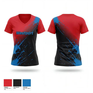 Womens Short Sleeve Vneck Shirt, Westport, Softball, Teamtime, Team time, sublimation, custom sports apparel, team uniforms, spirit wear, spiritwear, sports uniforms, custom shirts, team store, custom team store, fundraiser sports, apparel fundraiser