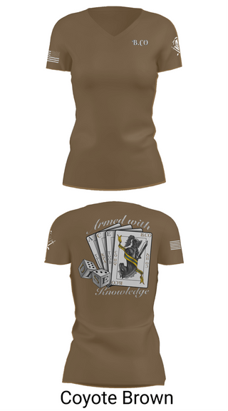 Womens Short Sleeve Vneck Shirt, Bravo Company 532ND Military Battalion, , Teamtime, Team time, sublimation, custom sports apparel, team uniforms, spirit wear, spiritwear, sports uniforms, custom shirts, team store, custom team store, fundraiser sports, apparel fundraiser