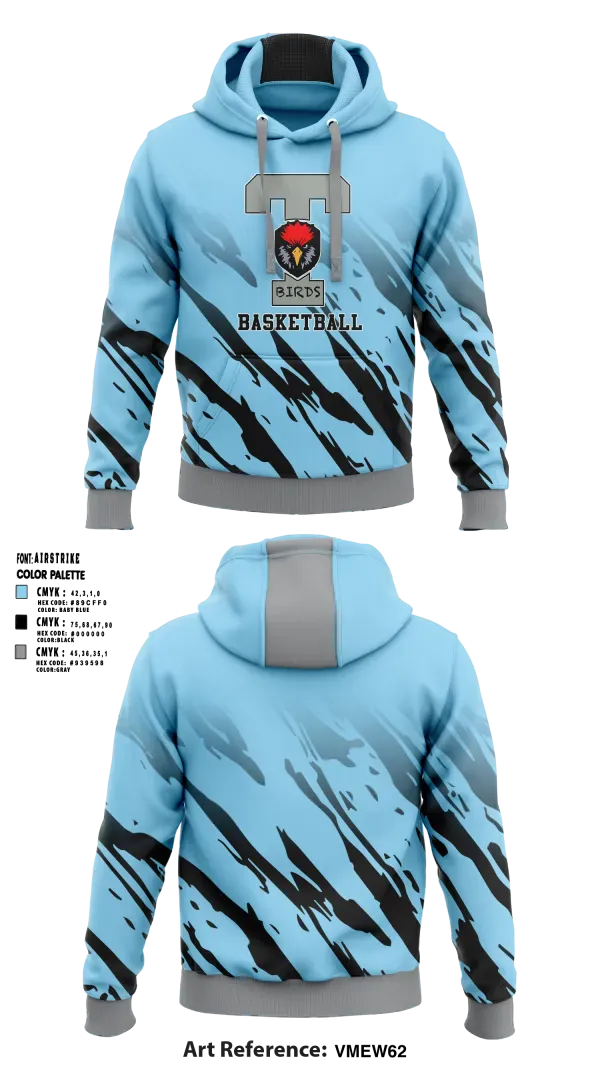 Hoodie, TBirds, Men's Basketball, Teamtime, Team time, sublimation, custom sports apparel, team uniforms, spirit wear, spiritwear, sports uniforms, custom shirts, team store, custom team store, fundraiser sports, apparel fundraiser