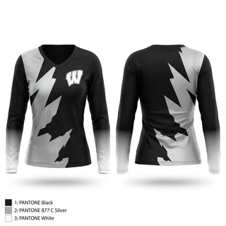 Womens Long Sleeve Vneck Shirt, Westside Renegades, Cross Country, Teamtime, Team time, sublimation, custom sports apparel, team uniforms, spirit wear, spiritwear, sports uniforms, custom shirts, team store, custom team store, fundraiser sports, apparel fundraiser