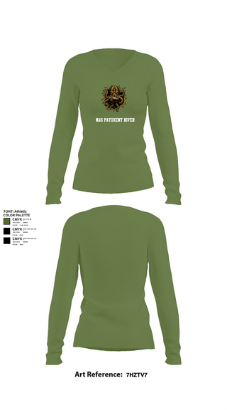 Womens Long Sleeve Vneck Shirt, NAS Patuxent River, , Teamtime, Team time, sublimation, custom sports apparel, team uniforms, spirit wear, spiritwear, sports uniforms, custom shirts, team store, custom team store, fundraiser sports, apparel fundraiser