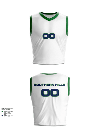 Southern Hills MS Basketball Reversible Basketball Jersey (White/Green) - 1