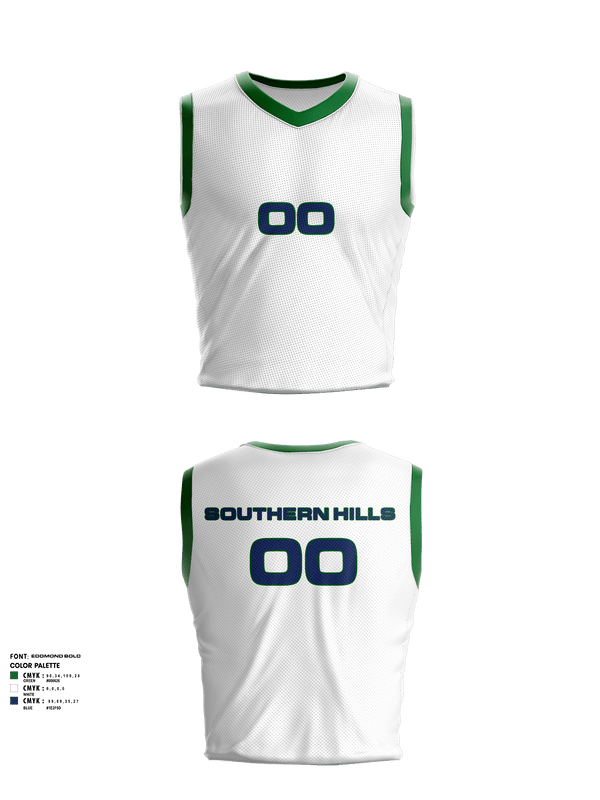 Southern Hills MS Basketball Reversible Basketball Jersey (White/Green) - 1