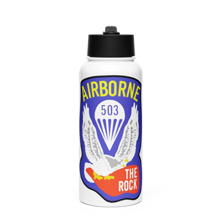 1st Battalion 503rd Infantry Regiment 53542236 Stainless Steel Water Bottle with a Straw Lid