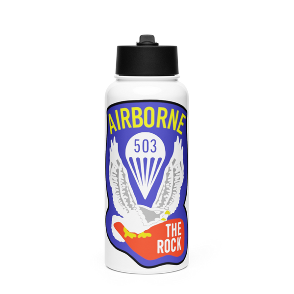 1st Battalion 503rd Infantry Regiment 53542236 Stainless Steel Water Bottle with a Straw Lid
