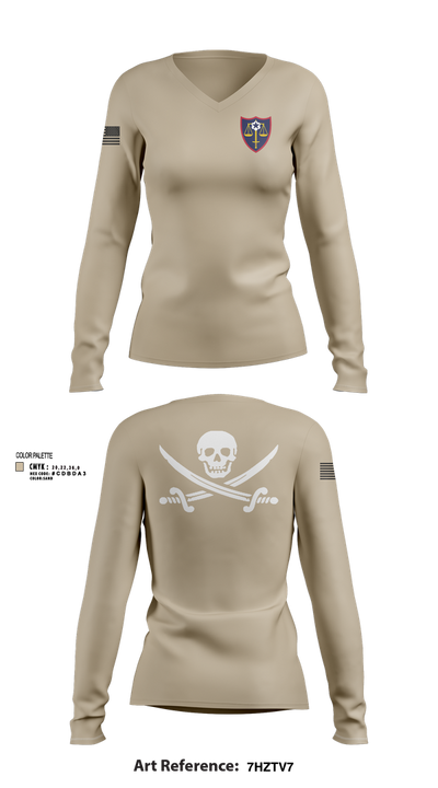 TDS 47878171 Women's Long Sleeve V-neck Shirt - 103