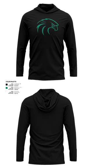 Long Sleeve Hooded Sun Shirt, NSU Riverhawks Football, , Teamtime, Team time, sublimation, custom sports apparel, team uniforms, spirit wear, spiritwear, sports uniforms, custom shirts, team store, custom team store, fundraiser sports, apparel fundraiser