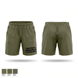 Athletic Shorts With Pockets, Peoria Police Neighborhood Services Unit, Police, Teamtime, Team time, sublimation, custom sports apparel, team uniforms, spirit wear, spiritwear, sports uniforms, custom shirts, team store, custom team store, fundraiser sports, apparel fundraiser