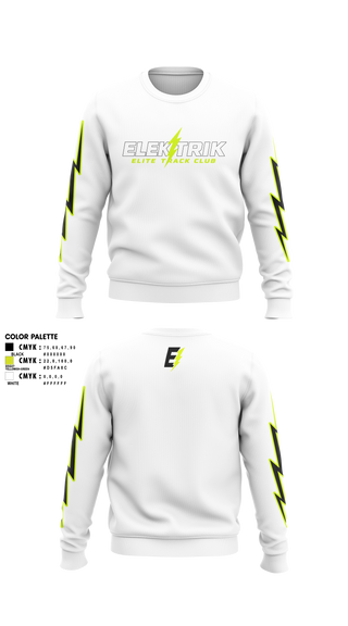 Crew Neck Sweatshirt, ELEKTRIK ELITE TRACK CLUB, Track & Field, Teamtime, Team time, sublimation, custom sports apparel, team uniforms, spirit wear, spiritwear, sports uniforms, custom shirts, team store, custom team store, fundraiser sports, apparel fundraiser